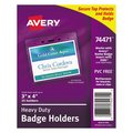 Avery Dennison Clear Top Badge, 4 x 3, PK25 74471